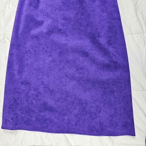 Jacobson's Purple Deadstock VTG Faux Suede USA Made Midi Skirt Women's Size 14 - Picture 5 of 10